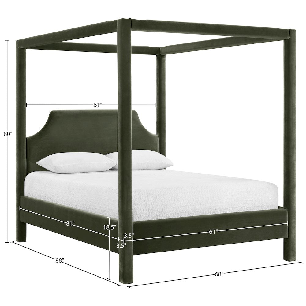 Dawson Green Velvet Upholstered Queen Bed