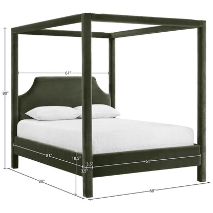 Dawson Green Velvet Upholstered Queen Bed