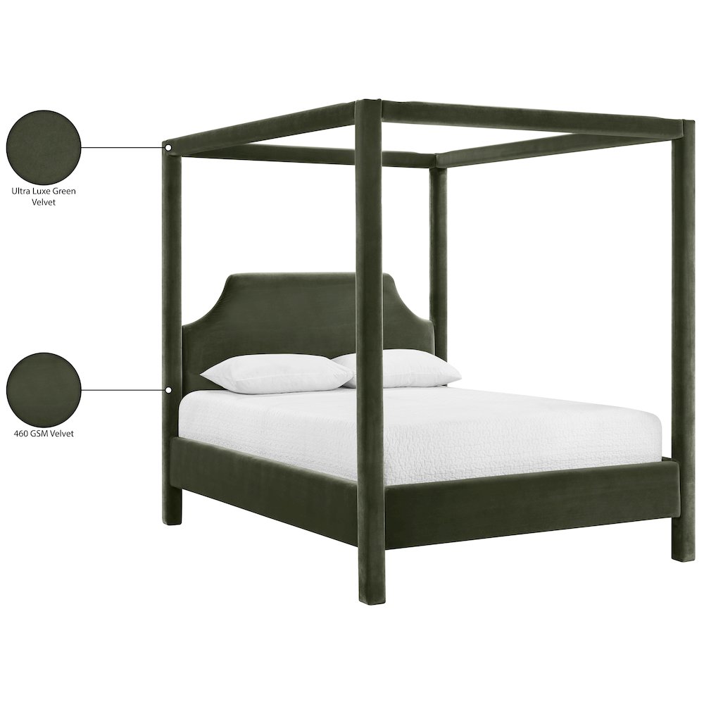 Dawson Green Velvet Upholstered Queen Bed