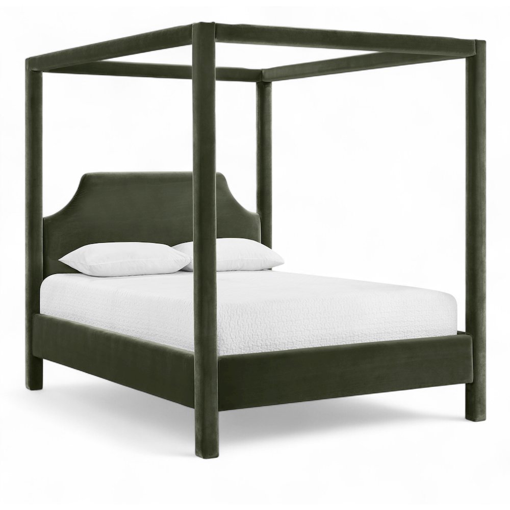 Dawson Green Velvet Upholstered Queen Bed