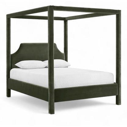Dawson Green Velvet Upholstered Queen Bed