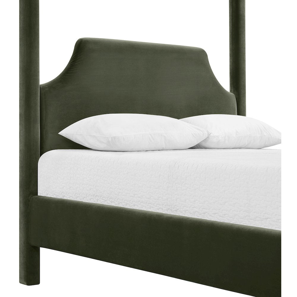 Dawson Green Velvet Upholstered Queen Bed