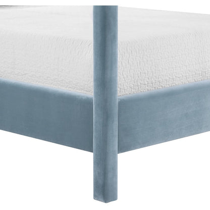 Dawson Light Blue Velvet Upholstered Full Bed