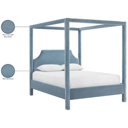 Dawson Light Blue Velvet Upholstered King Bed