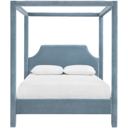 Dawson Light Blue Velvet Upholstered King Bed