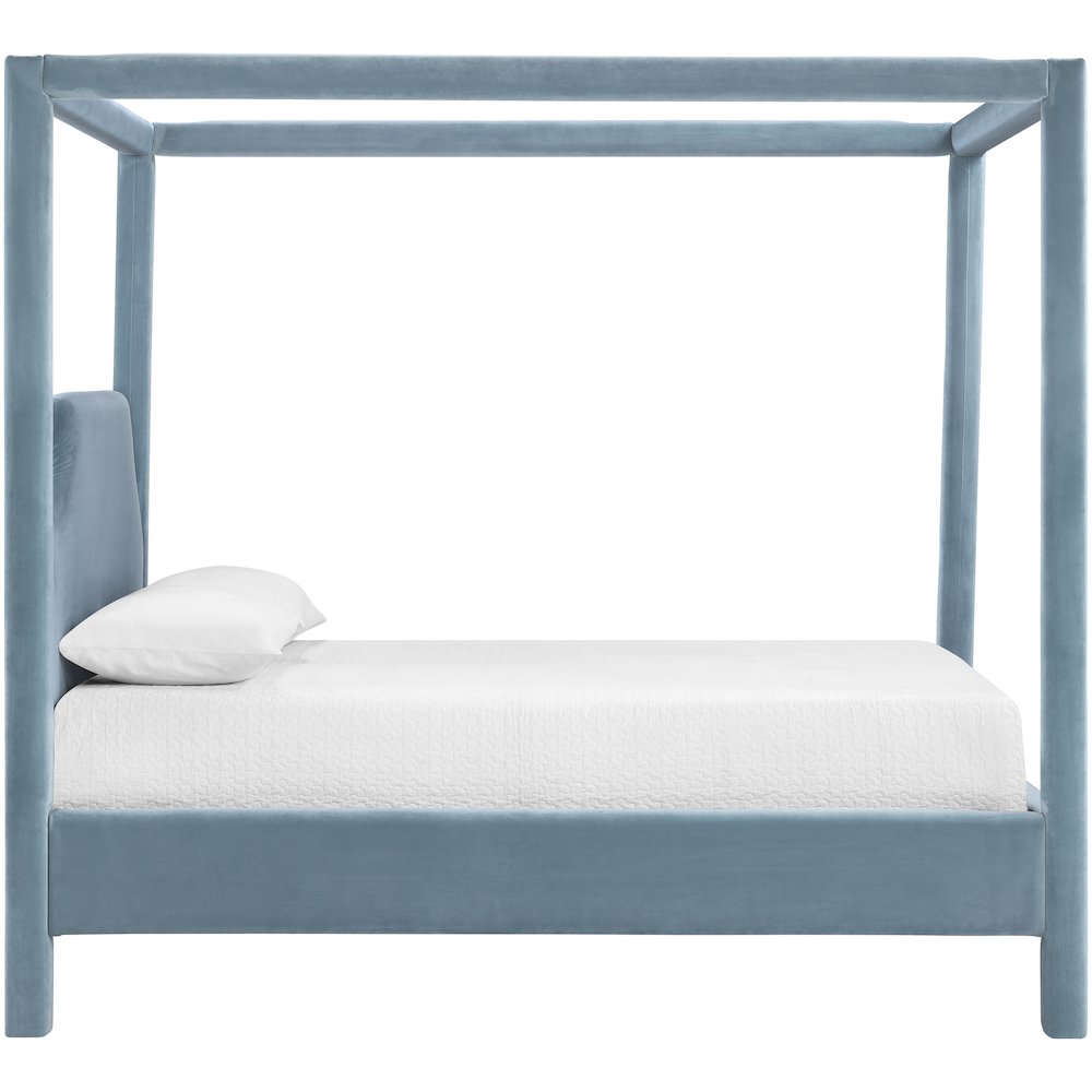 Dawson Light Blue Velvet Upholstered King Bed