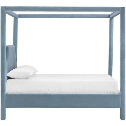 Dawson Light Blue Velvet Upholstered King Bed