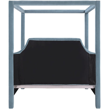 Dawson Light Blue Velvet Upholstered King Bed