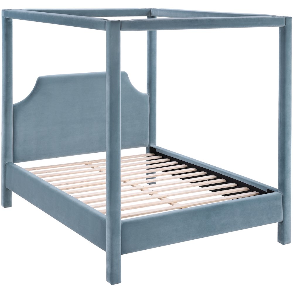 Dawson Light Blue Velvet Upholstered King Bed