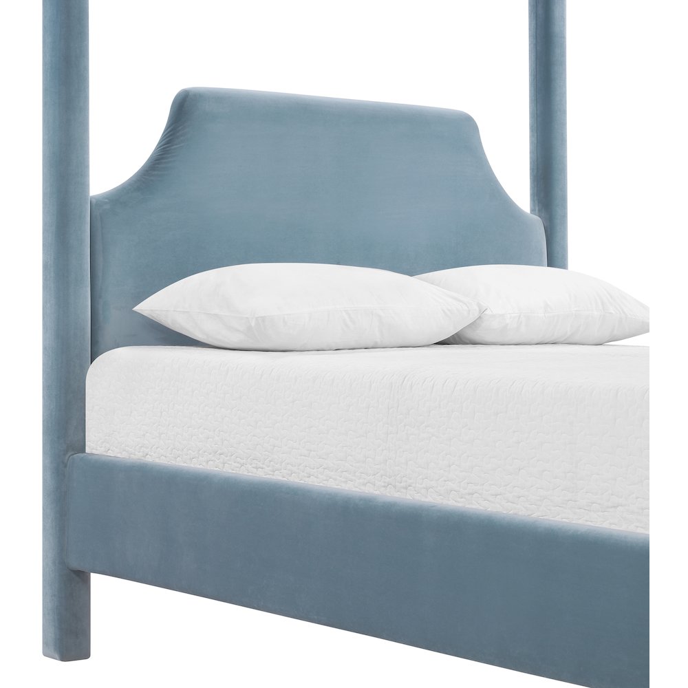 Dawson Light Blue Velvet Upholstered King Bed
