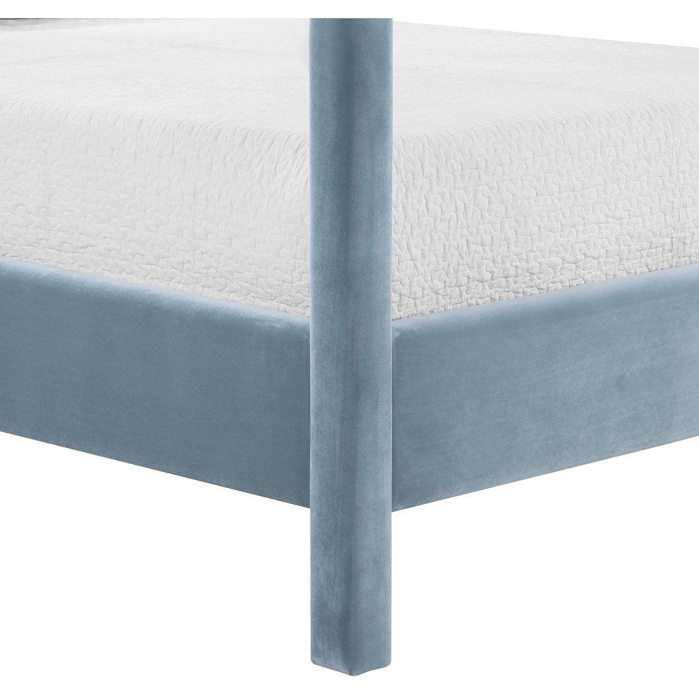 Dawson Light Blue Velvet Upholstered King Bed