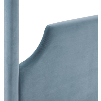 Dawson Light Blue Velvet Upholstered King Bed