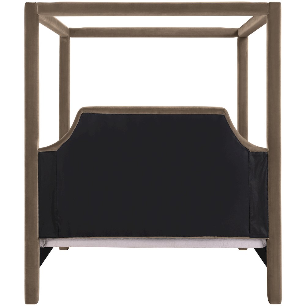 Dawson Taupe Velvet Upholstered Full Bed