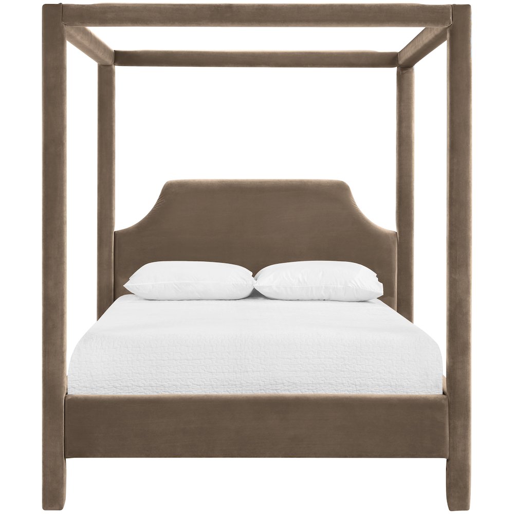 Dawson Taupe Velvet Upholstered King Bed