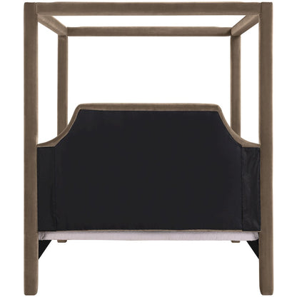 Dawson Taupe Velvet Upholstered King Bed