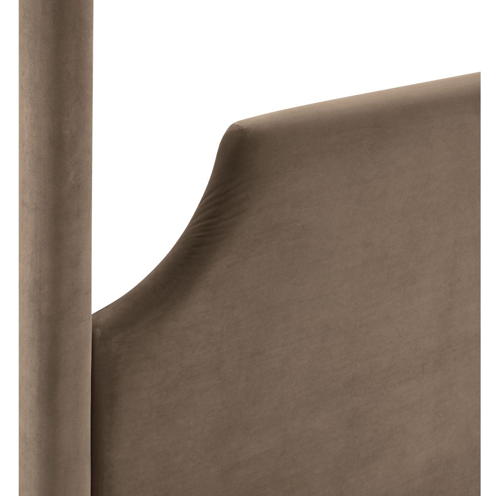 Dawson Taupe Velvet Upholstered Queen Bed