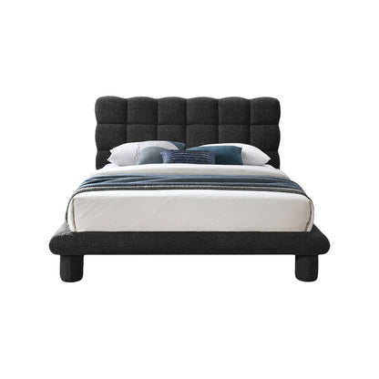 Deco Black Boucle Fabric Full Bed