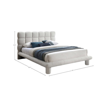 Deco Cream Boucle Fabric Full Bed