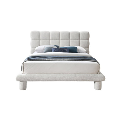 Deco Cream Boucle Fabric Full Bed
