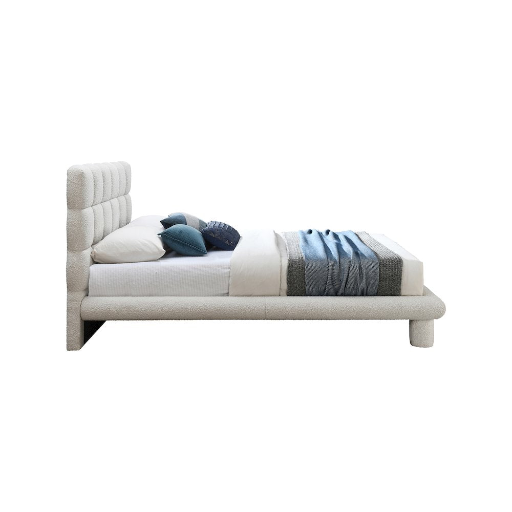 Deco Cream Boucle Fabric Full Bed