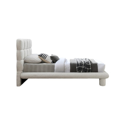 Deco Cream Boucle Fabric Twin Bed
