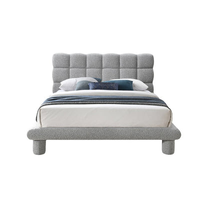Deco Grey Boucle Fabric Full Bed