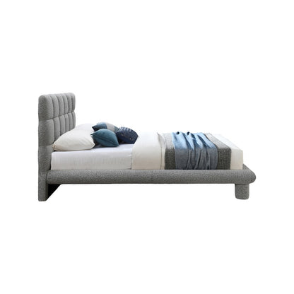 Deco Grey Boucle Fabric Full Bed