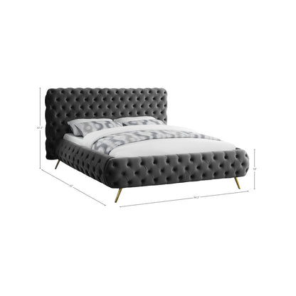 Delano Grey Velvet King Bed