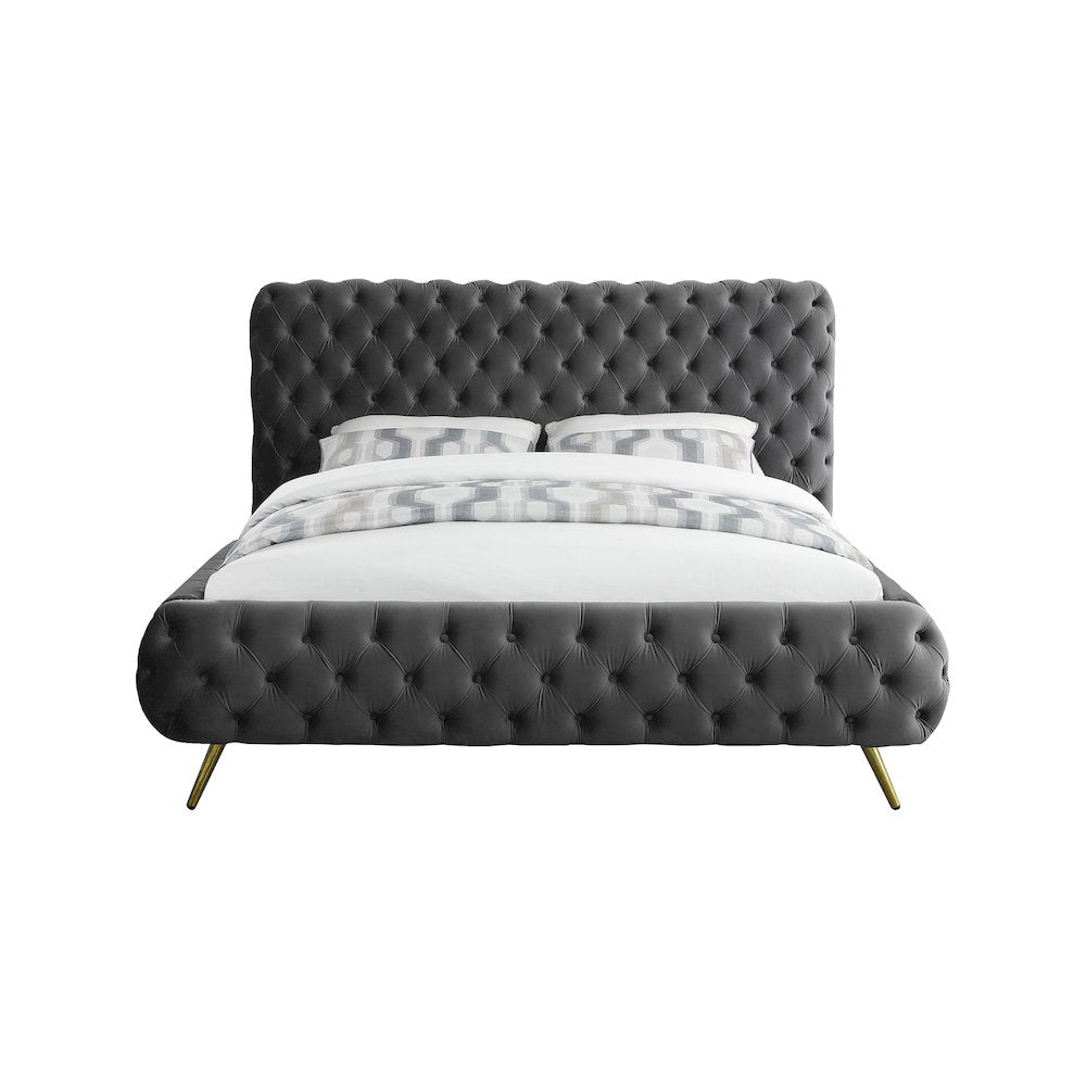 Delano Grey Velvet King Bed