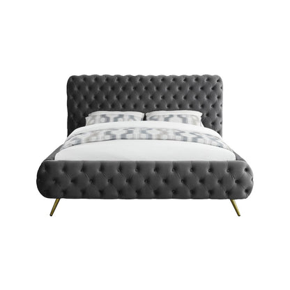 Delano Grey Velvet King Bed