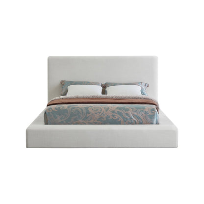 Devin Cream Linen Textured Fabric Full Bed