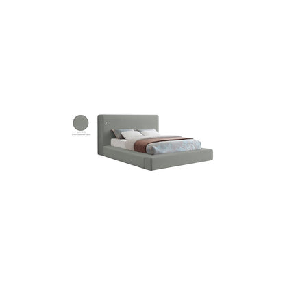 Devin Grey Linen Textured Fabric Full Bed