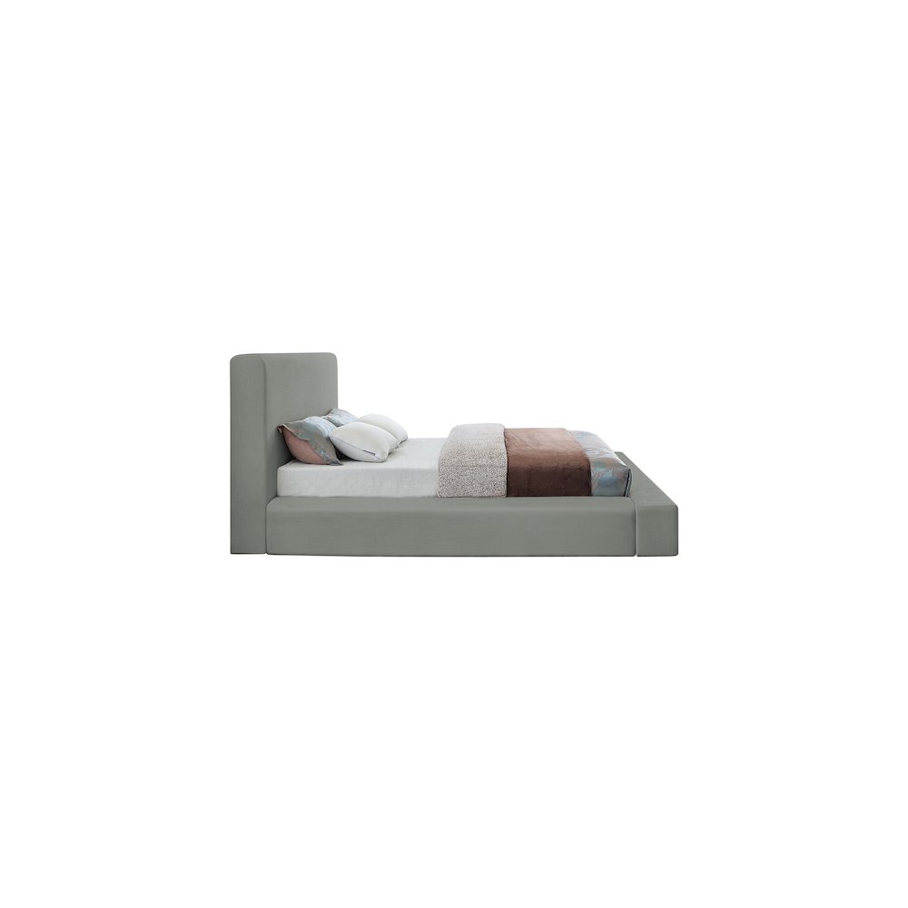 Devin Grey Linen Textured Fabric Full Bed