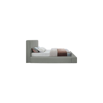 Devin Grey Linen Textured Fabric Full Bed