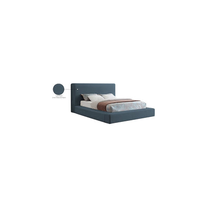 Devin Navy Linen Textured Fabric Full Bed