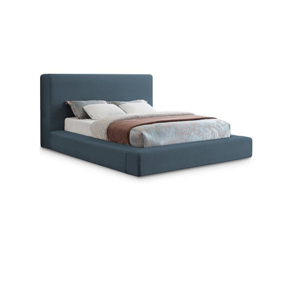 Devin Navy Linen Textured Fabric Full Bed