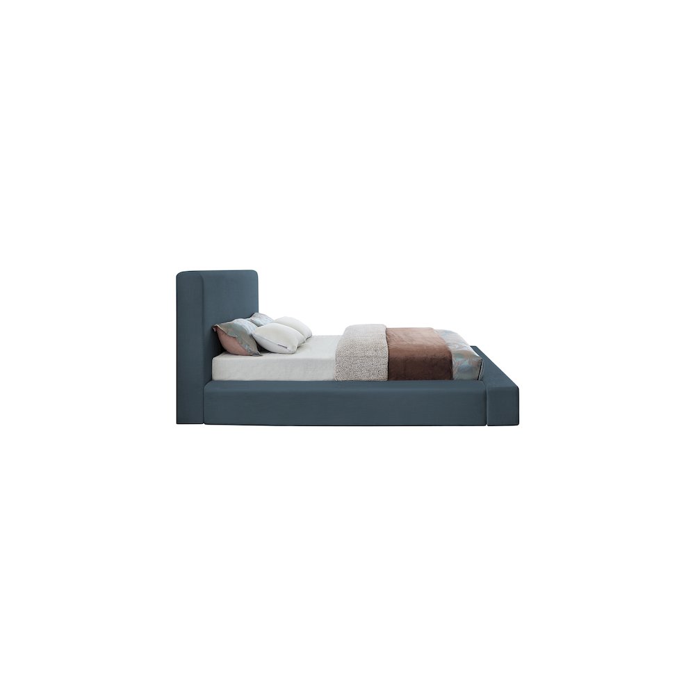 Devin Navy Linen Textured Fabric Full Bed
