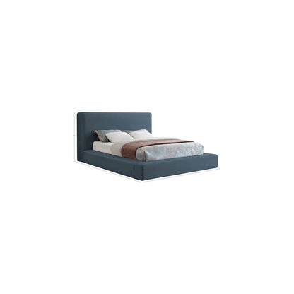 Devin Navy Linen Textured Fabric Queen Bed