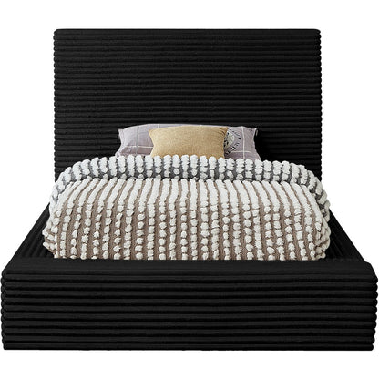 Dexter Black Corduroy Fabric Twin Bed