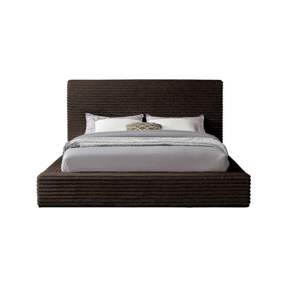 Dexter Brown Corduroy Fabric King Bed