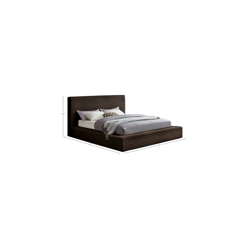 Dexter Brown Corduroy Fabric Queen Bed