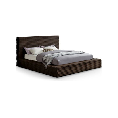 Dexter Brown Corduroy Fabric Queen Bed