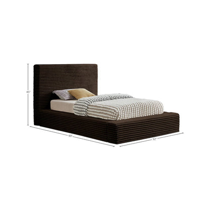 Dexter Brown Corduroy Fabric Twin Bed