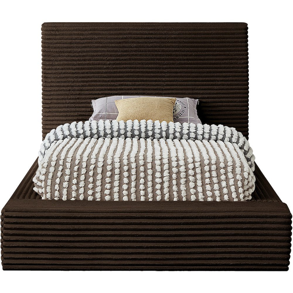 Dexter Brown Corduroy Fabric Twin Bed