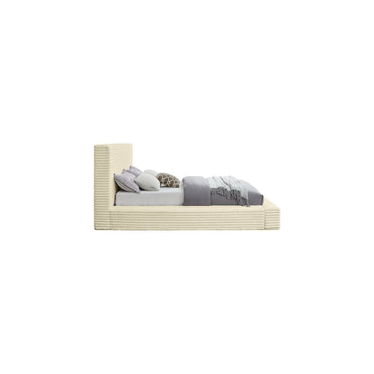 Dexter Cream Corduroy Fabric Queen Bed