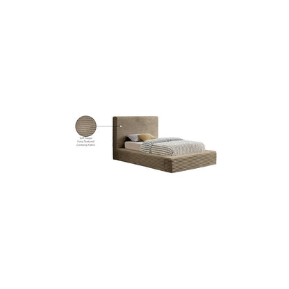 Dexter Taupe Corduroy Fabric Twin Bed