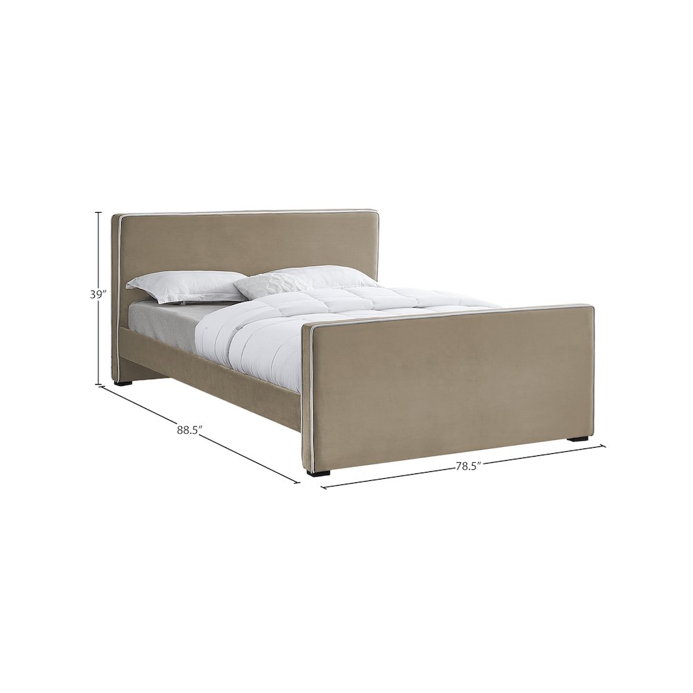 Dillard Beige Velvet King Bed