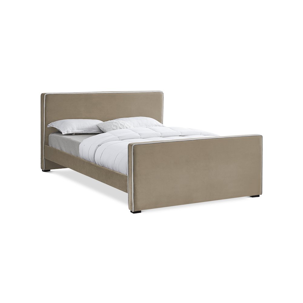 Dillard Beige Velvet King Bed