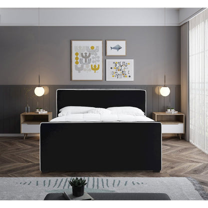 Dillard Black Velvet King Bed