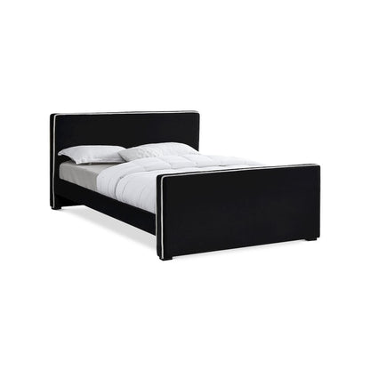 Dillard Black Velvet Queen Bed